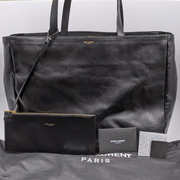 SOLD Saint Laurent Black East West Reversible Tote - Picture 5 of 7
